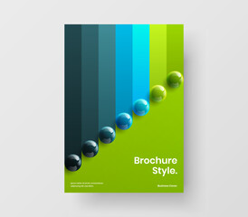 Fresh brochure vector design concept. Bright realistic spheres postcard illustration.