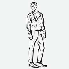 Young fashion male model in suit