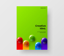Minimalistic realistic balls presentation template. Original brochure A4 design vector concept.