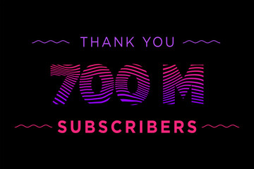 700 Million  subscribers celebration greeting banner with Waves Design