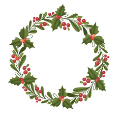 Fototapeta premium christmas wreath illustration