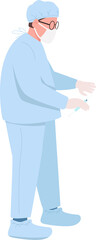 General surgeon semi flat color raster character. Medical doctor. Standing figure. Full body person on white. Healthcare worker simple cartoon style illustration for web graphic design and animation