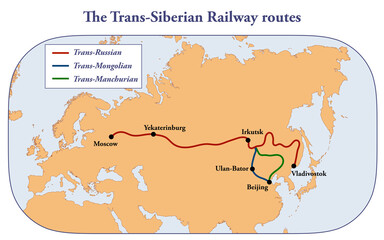 The Trans-Siberian Railway route map