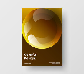 Geometric handbill A4 vector design layout. Modern 3D spheres leaflet concept.