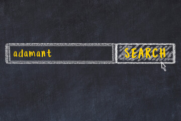 Chalk sketch of browser window with search form and inscription adamant