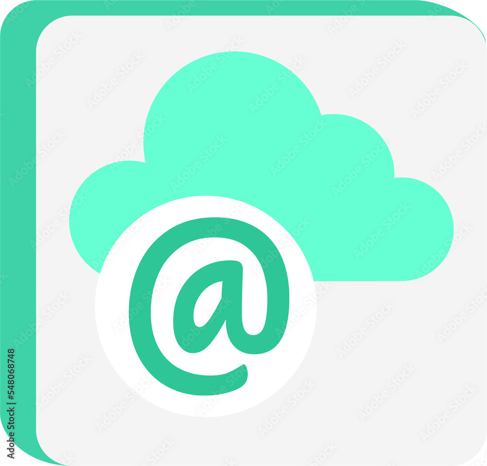 Poster cloud-based email service semi flat color raster object. full sized item on white. cloud computing m