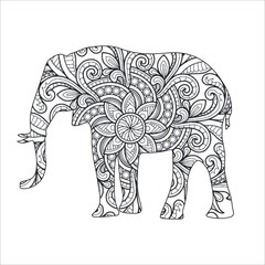 elephant Mandala Coloring Page 