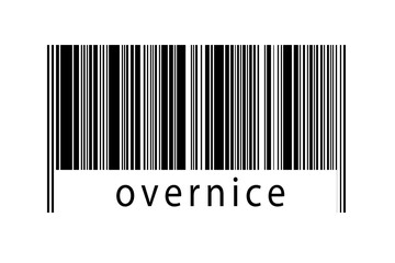 Barcode on white background with inscription overnice below