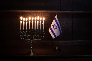 Menorah with candles 