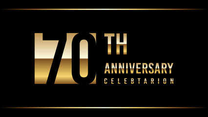 70 Years Anniversary Template Design Illustration With Gold Color Text