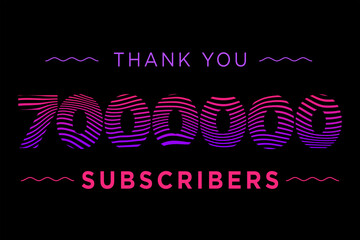 7000000 subscribers celebration greeting banner with Waves Design