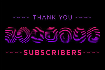 8000000 subscribers celebration greeting banner with Waves Design