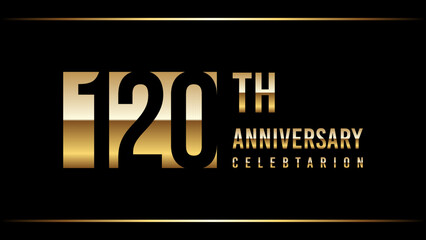 120 Years Anniversary Template Design Illustration With Gold Color Text