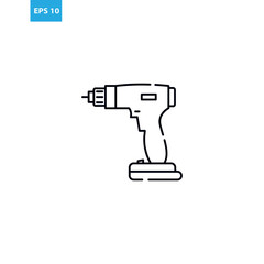 Drill outline icon Vector illustration