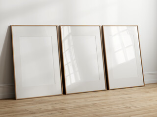 Gallery wall mockup, frames on the wall, minimalist frame mockup, Poster Mockup, Photo frame mockup, 3d render