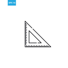 Triangle ruler outline icon Vector illustration