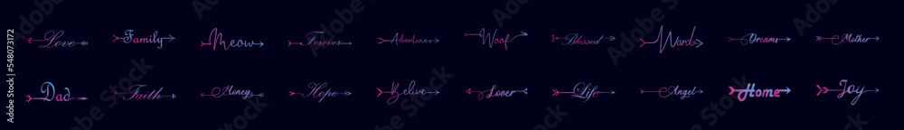 Poster text arrow nolan icon collections vector design