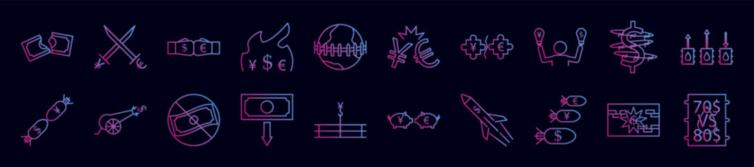 Trade wars nolan icon collections vector design