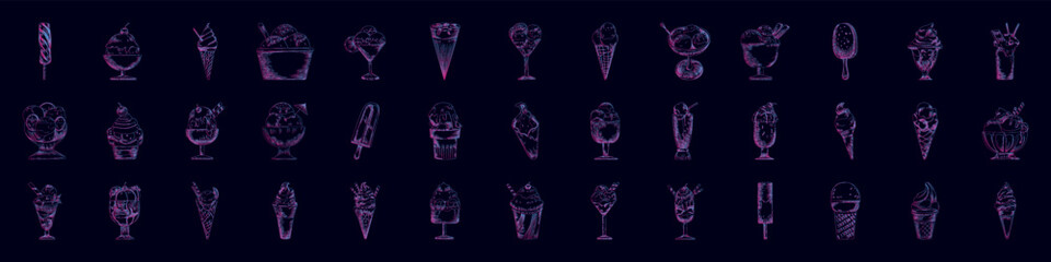 Ice cream sketch nolan icon collections vector design