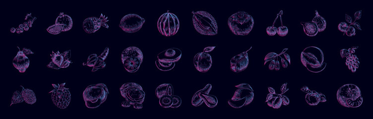 Fruit sketch nolan icon collections vector design