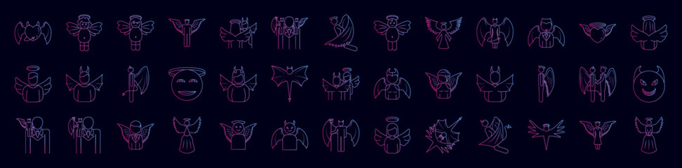 Angel and demon nolan icon collections vector design