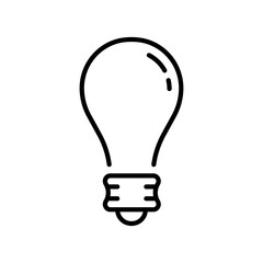Obraz premium Light Bulb Electric Energy Line Icon. Lightbulb Electrical Low Energy Linear Pictogram. Innovation, Inspiration, Think, Solution, Idea Lamp Outline Icon. Editable Stroke. Isolated Vector Illustration
