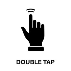 Double Tap Gesture, Hand Cursor of Computer Mouse Black Silhouette Icon. Pointer Finger Glyph Pictogram. Click Double Press Touch Swipe Point on Cyberspace Website Sign. Isolated Vector Illustration