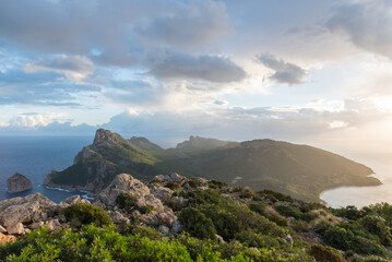 Cap formentor at magical sunrise. Majorca island. Spain