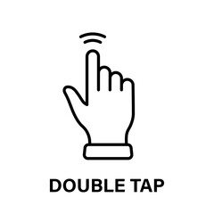 Double Tap Gesture of Computer Mouse. Pointer Finger Black Line Icon. Cursor Hand Linear Pictogram. Touch Click Press Swipe Point Outline Symbol. Editable Stroke. Isolated Vector Illustration