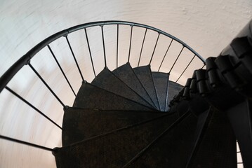 Black metal spiral staircase