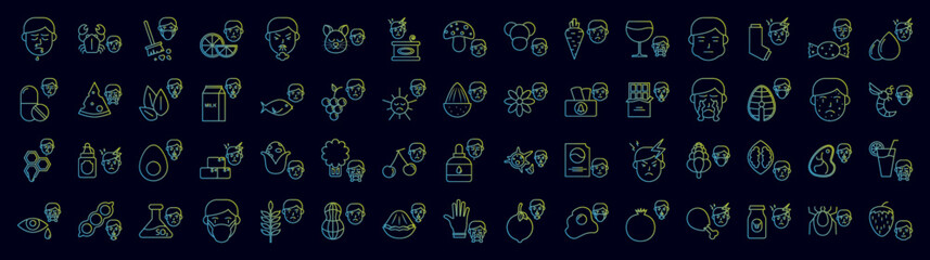 Allergies nolan icons collection vector illustration design