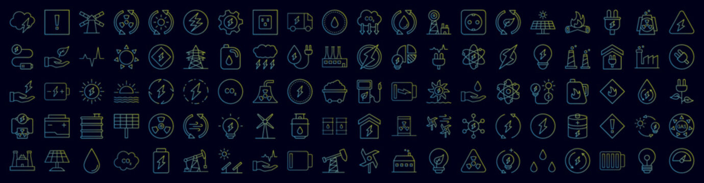 Enegy nolan icons collection vector illustration design