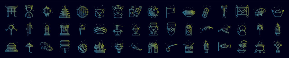 China culture nolan icons collection vector illustration design