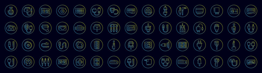 Connectors & cables nolan icons collection vector illustration design