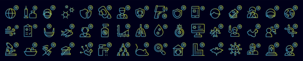 Coronavirus nolan icons collection vector illustration design