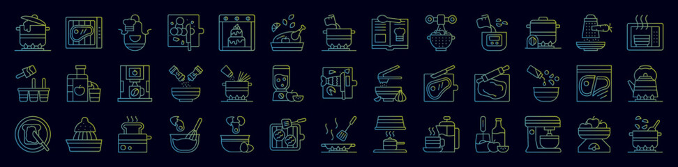 Cooking nolan icons collection vector illustration design