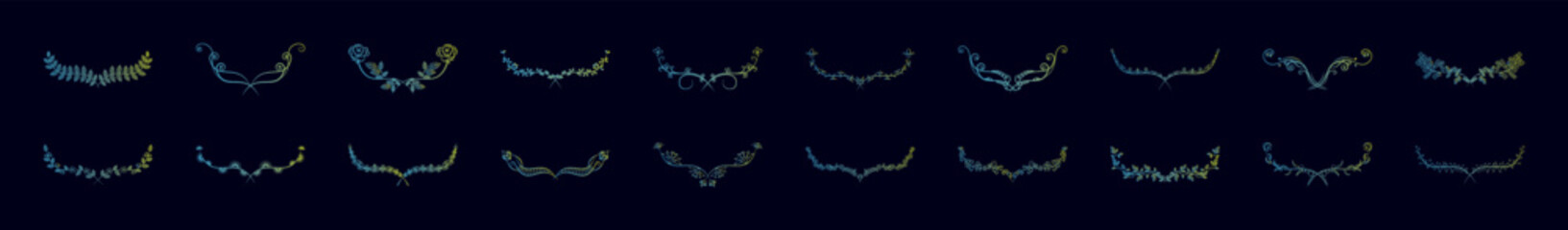 Decorative floral nolan icons collection vector illustration design