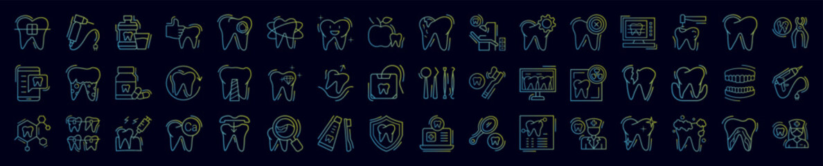 Dentistry nolan icons collection vector illustration design