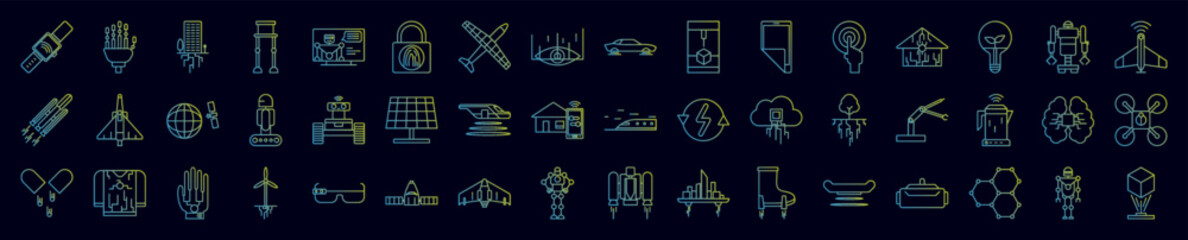 Future technology nolan icons collection vector illustration design