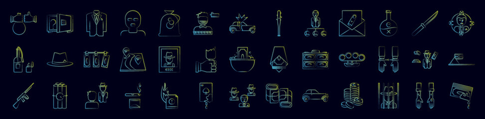 Mafia nolan icons collection vector illustration design