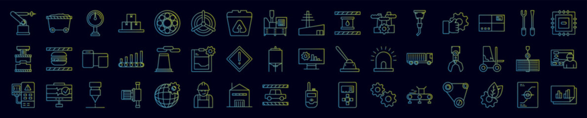 Manufacturing nolan icons collection vector illustration design