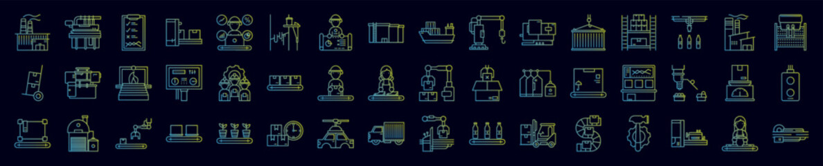 Mass production nolan icons collection vector illustration design