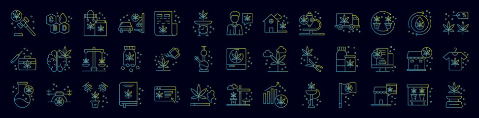 Marijuana nolan icons collection vector illustration design