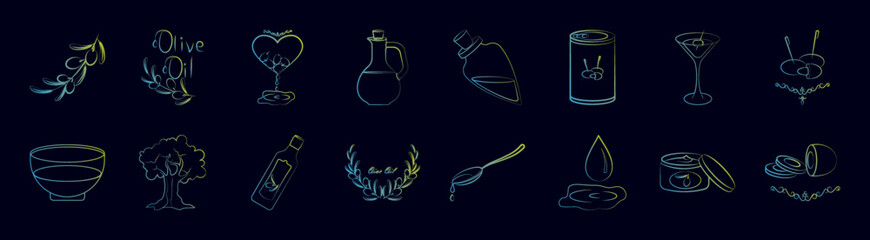 Oliver nolan icons collection vector illustration design