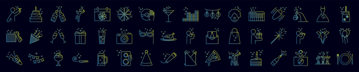 Party nolan icons collection vector illustration design