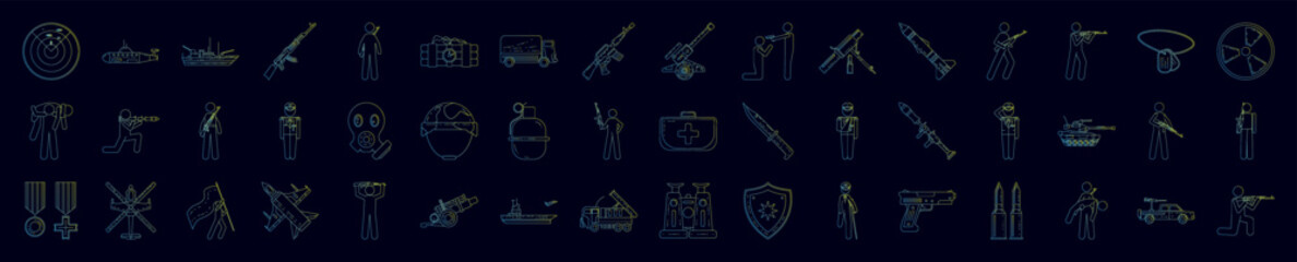 Army nolan icons collection vector illustration design