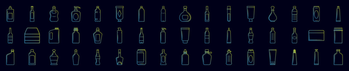 Bottle nolan icons collection vector illustration design