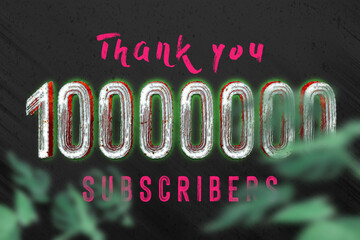10000000 subscribers celebration greeting banner with horror design