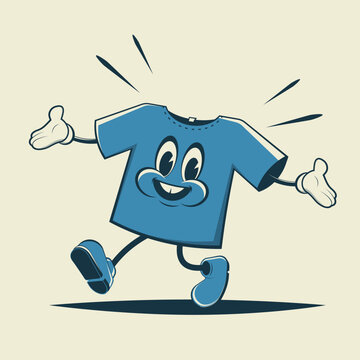 funny illustration of a walking shirt