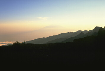 sunset in the mountains